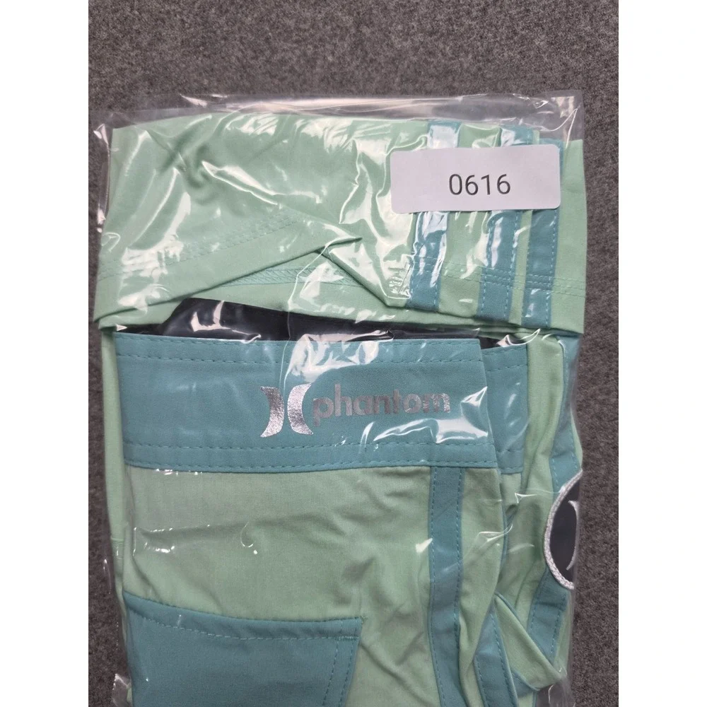 Hurley Board Shorts Mens Light Green Surf Surfing Water Polo Drawstring Waist